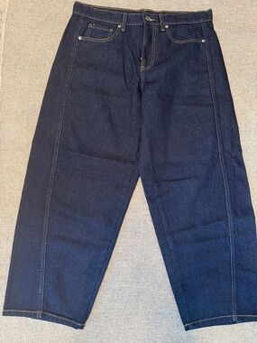 Wide-Leg Women's Dark Blue Denim Jeans